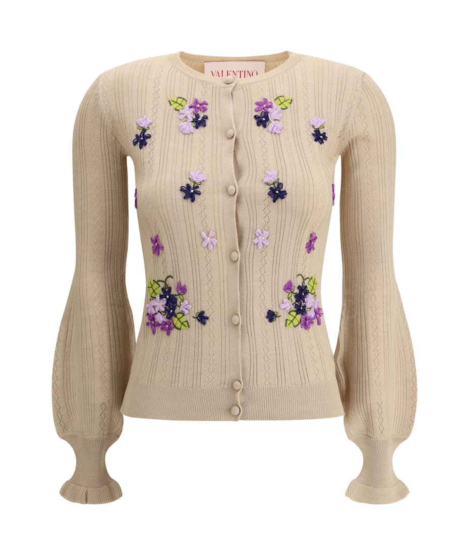 Valentino Embroidered Flower Cardigan | italist