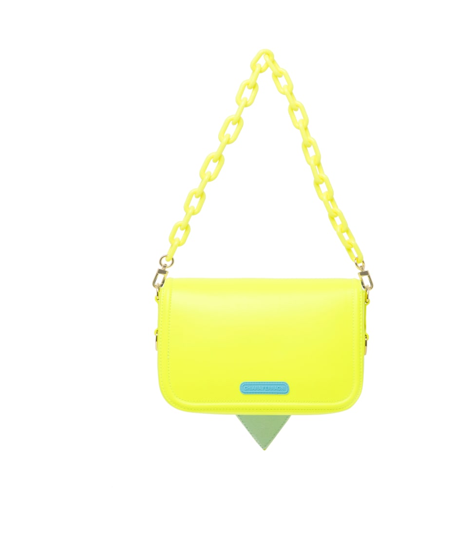 Chiara Ferragni small eyelike crossbody bag in yellow