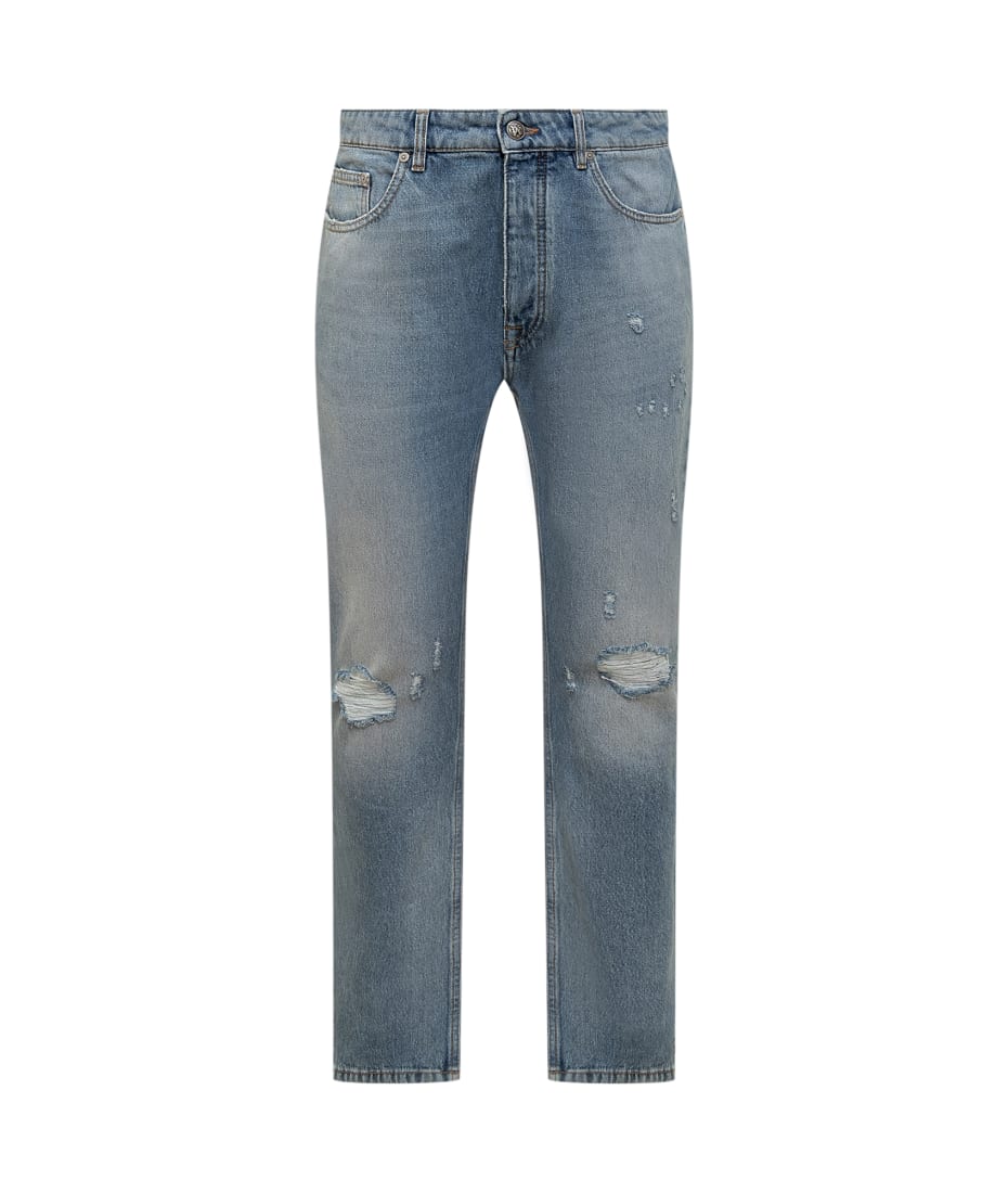 palm Angels ライトブルーデニムパンツ　32インチ Palm Angels Jeans With Pa Monogram | italist