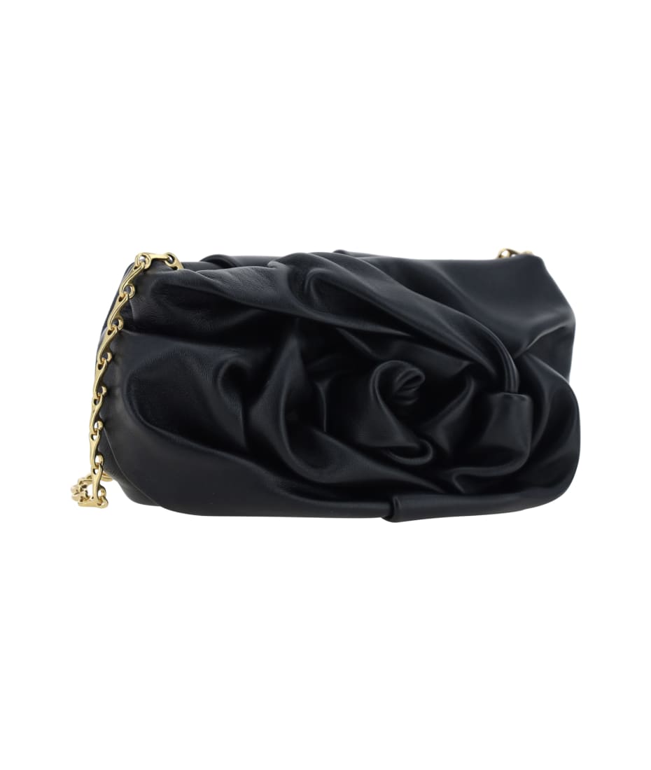 【関税&送料込】Burberry Black Nappa Leather Rose Clutch Burberry Black Nappa Leather Rose Clutch | italist