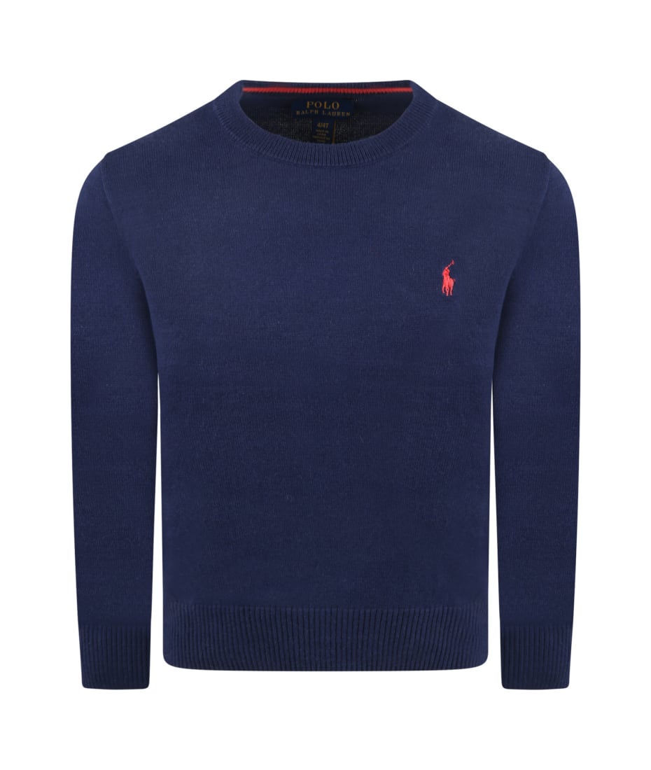 blue sweater polo