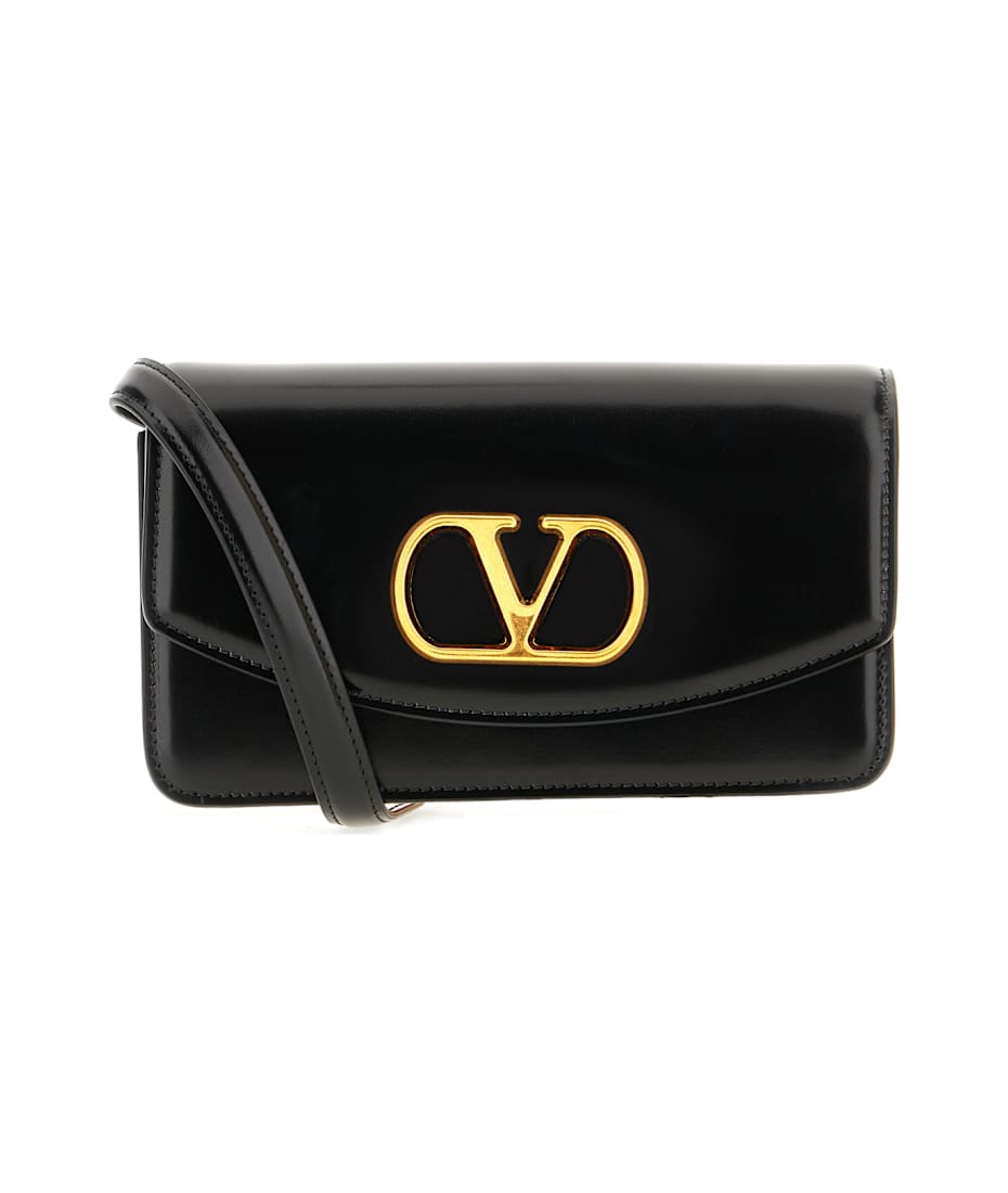 クラッチバッグ Valentino Garavani Black Leather Small Clutch Valentino Garavani Black Leather Clutch | italist