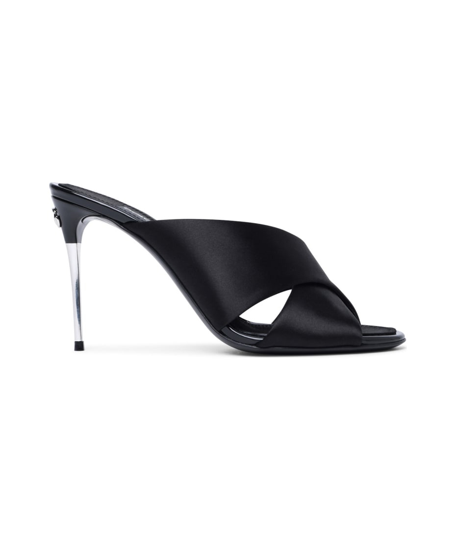 【関税＆送料込み】Dolce & Gabbana Black Satin Sandals Satin sandals in Black for Women | Dolce&Gabbana® US