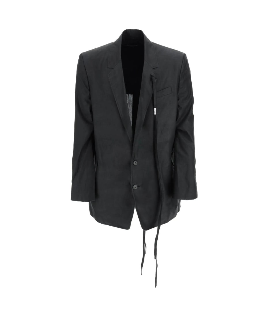 Ann Demeulemeester Den Slouchy Jacket In Waxed Cotton Ann Demeulemeester Den Slouchy Jacket In Waxed Cotton