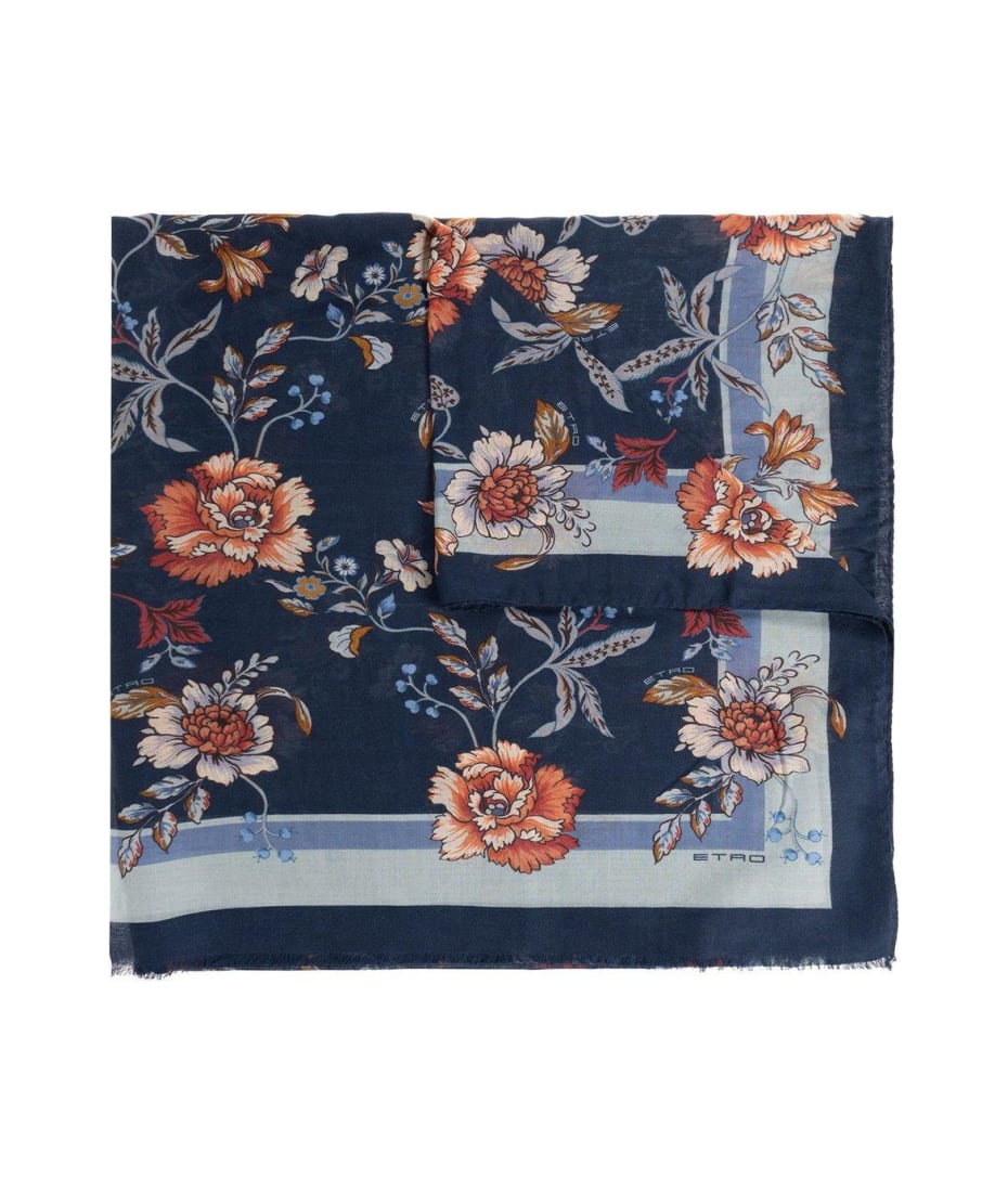 ETRO フロラルツイルスカフ WATA0034AK888 X0802 Etro Floral-printed Frayed Edge Scarf | italist