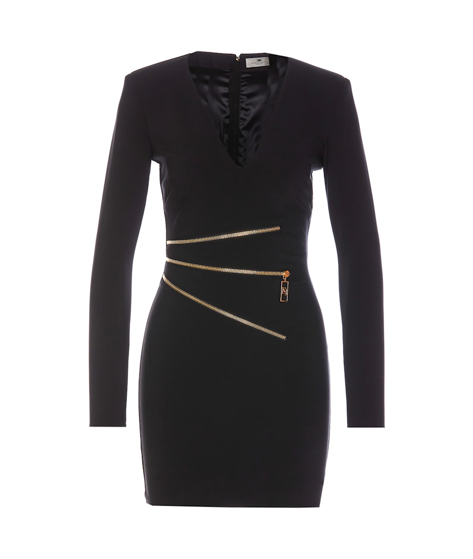 ☆品薄☆【ELISABETTA FRANCHI】クレープミニスモーキングドレス ☆品薄☆【ELISABETTA FRANCHI】クレープミニスモーキングドレス