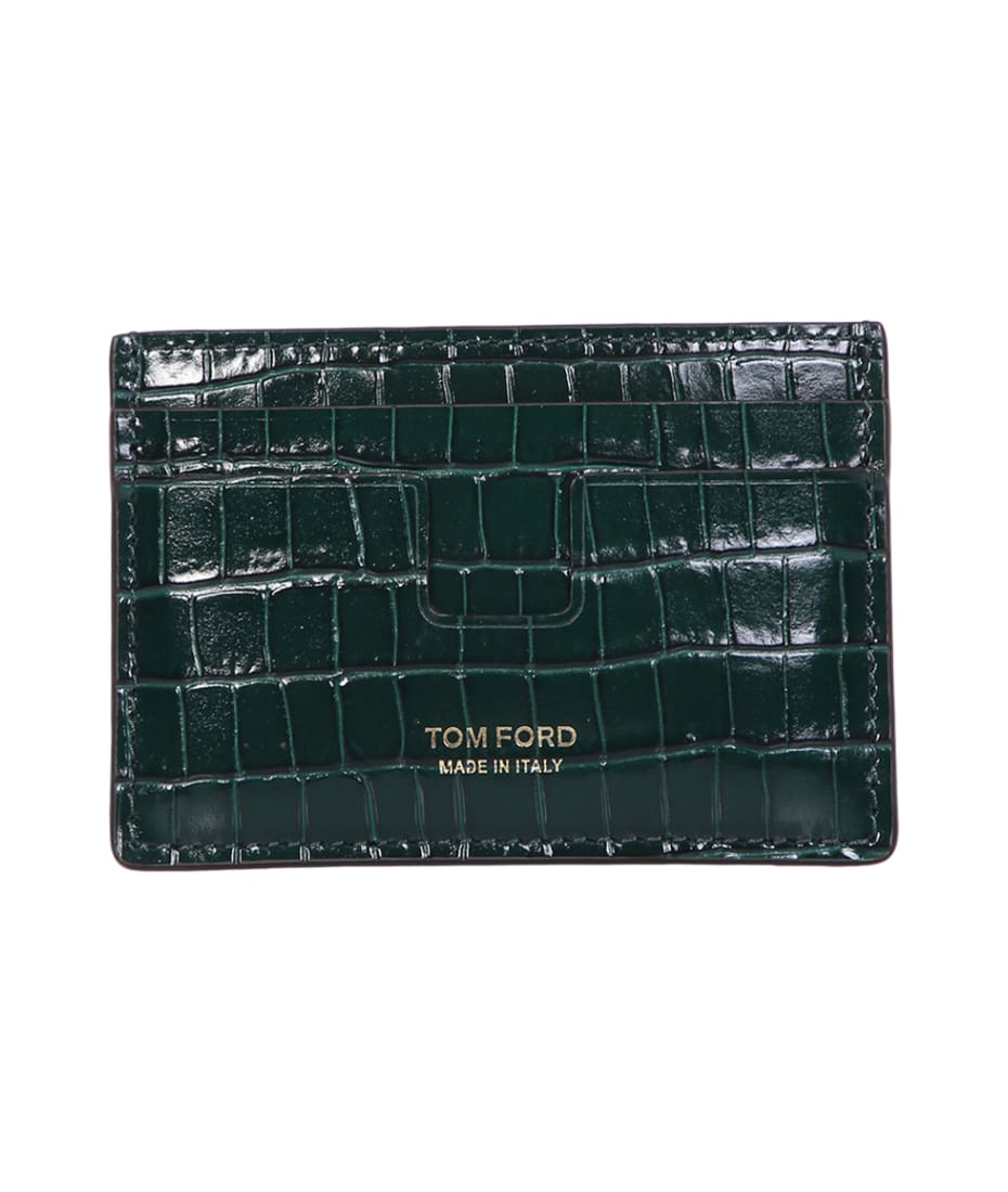 Tom Ford Dark Green Crocodile Effect Card Holder | italist, ALWAYS