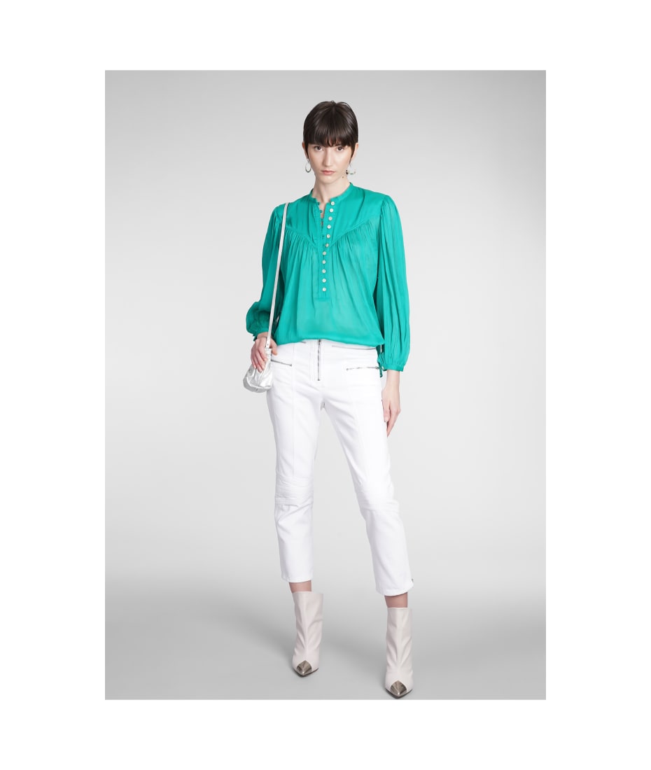 【送料&関税込】Isabel Marant White Cotton Denim Loma Pants Isabel Marant White Cotton Denim Loma Pants | italist