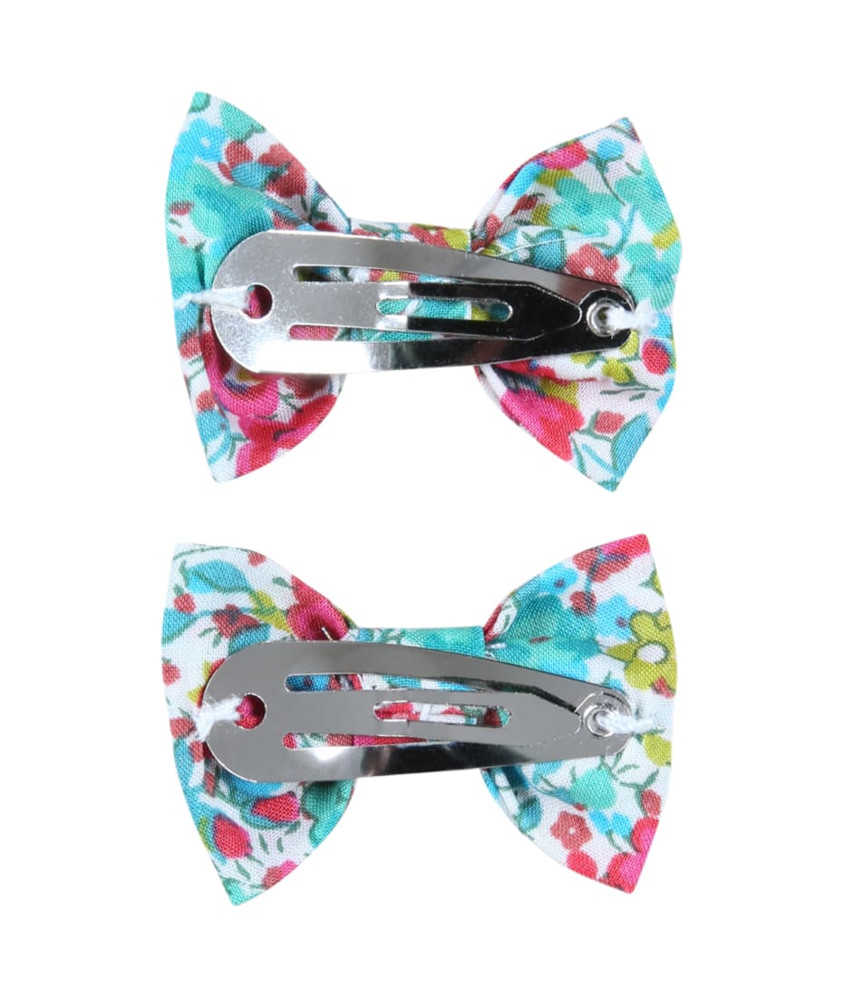 Bonpoint Multicolor Hairclips Set For Girl With Liberty Print - Multicolor