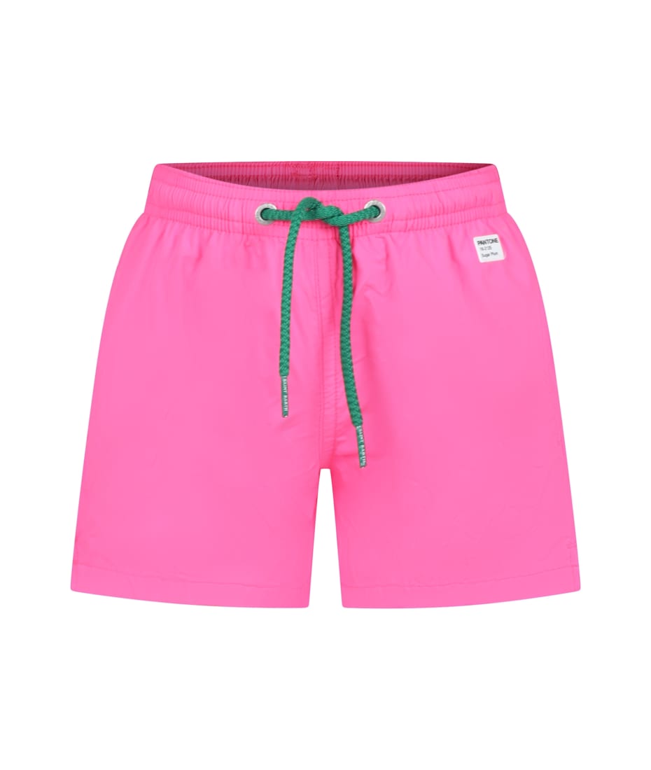 MC2 Saint Barth Fuchsia Swim Shorts For Boy With Logo | italist