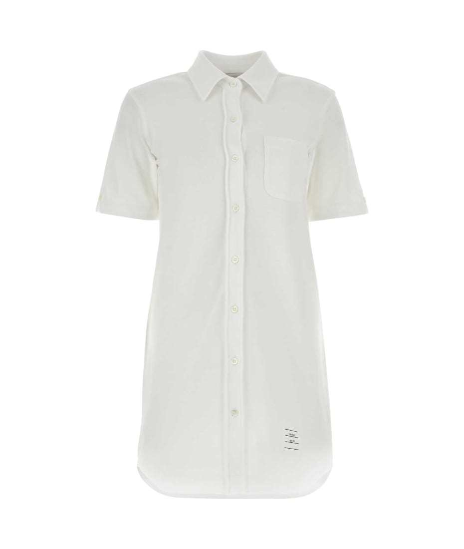 ワンピース Thom Browne White Piquet Mini Shirt Dress Thom Browne White Piquet Mini Shirt Dress | italist, ALWAYS
