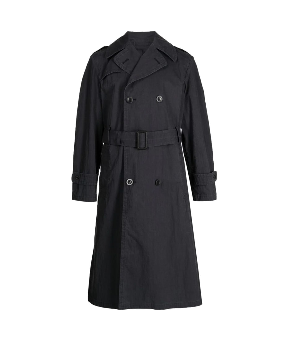 【関税＆送料込み】Maison Margiela Double-Breasted Trench C Maison Margiela double-breasted Trench Coat | Black | FARFETCH