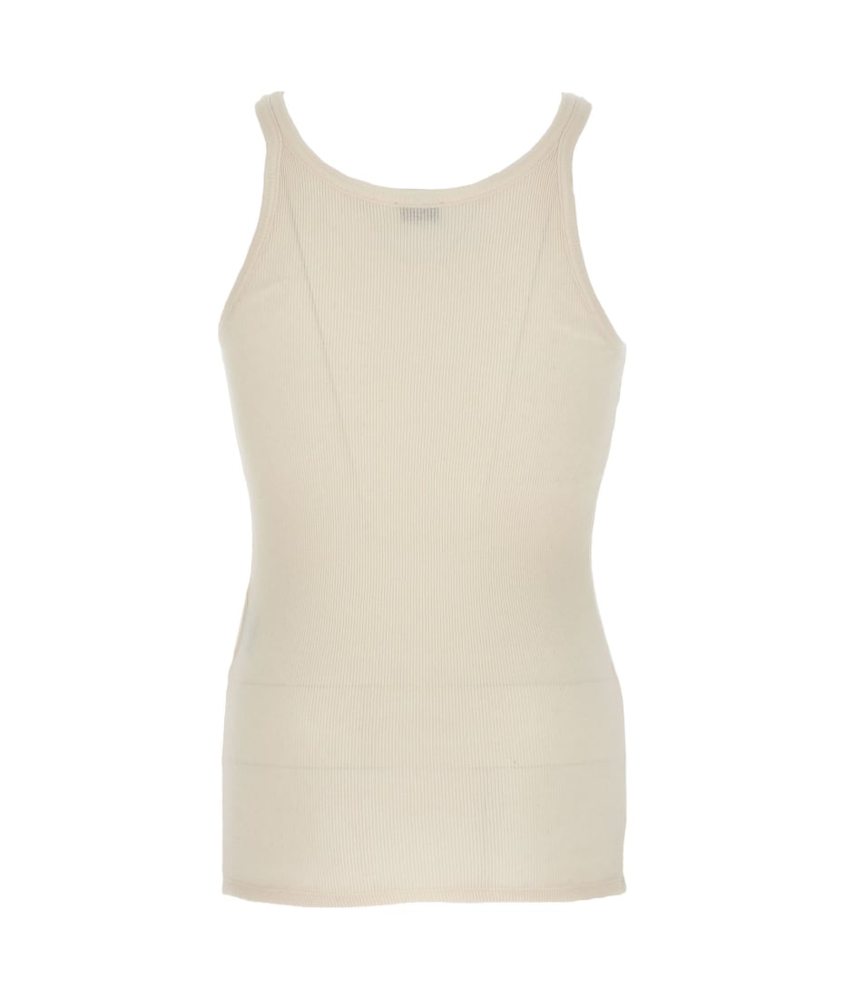 Saint Laurent Cassandre Semi-transparent Cotton Tank Top