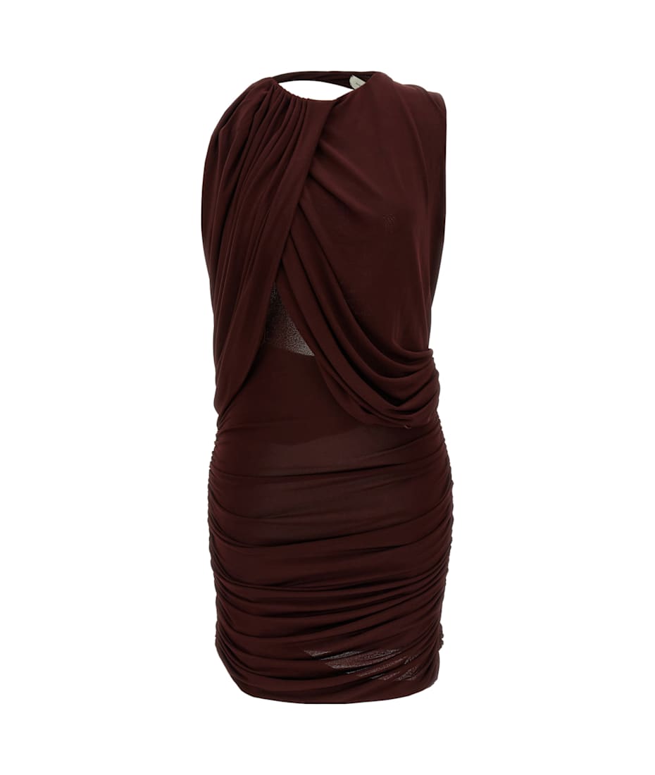 magda butrym brown dress Magda Butrym Brown Sequin Open Back Gown Brown / (FR)38 main image 1