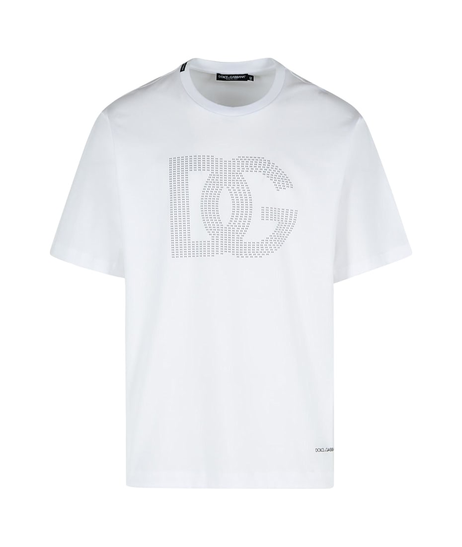 Tシャツ・カットソー Dolce & Gabbana White Cotton T-Shirt Cotton T-shirt with logo print in White for Men