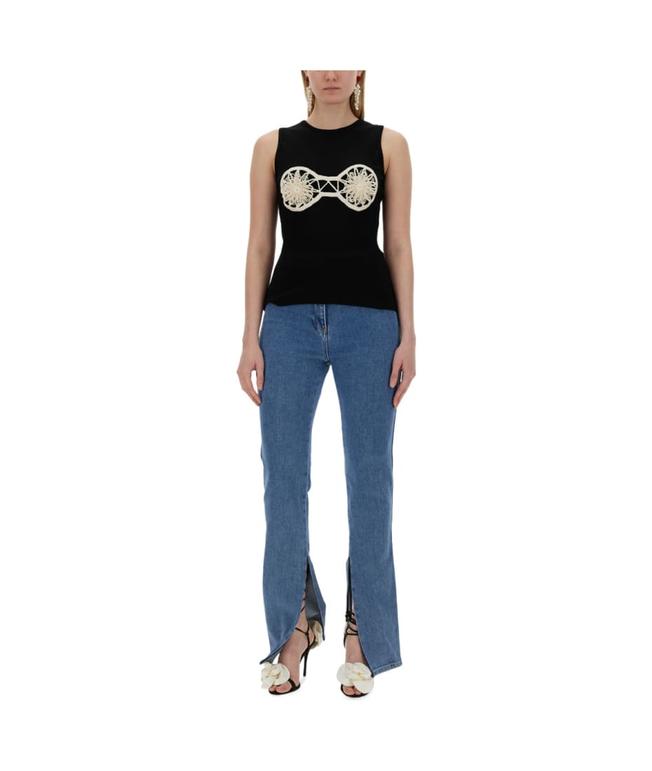 Tシャツ・カットソー Magda Butrym Top With Crochet Insert Magda Butrym Top With Crochet Insert | italist
