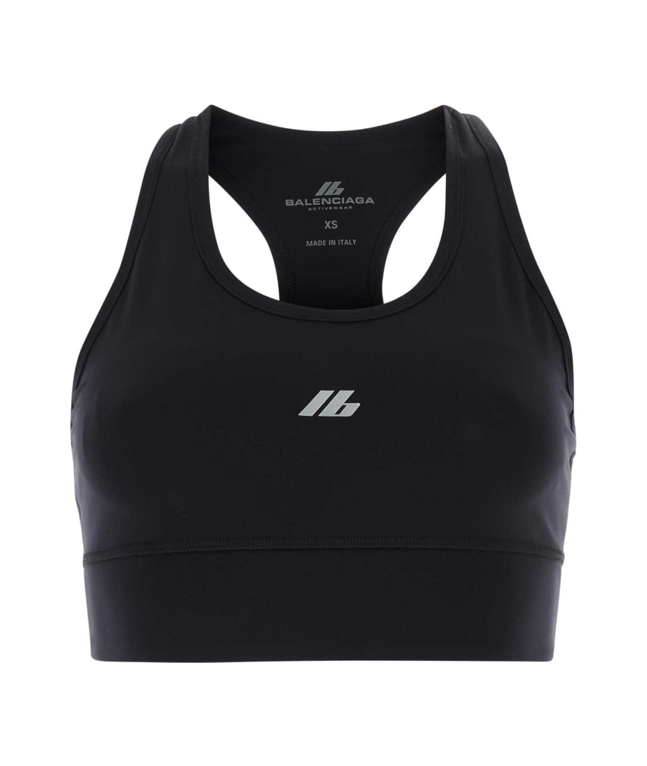 Tシャツ・カットソー BALENCIAGA BLACK STRETCH NYLON CROP-TOP Balenciaga Black Stretch Nylon Crop-top | italist