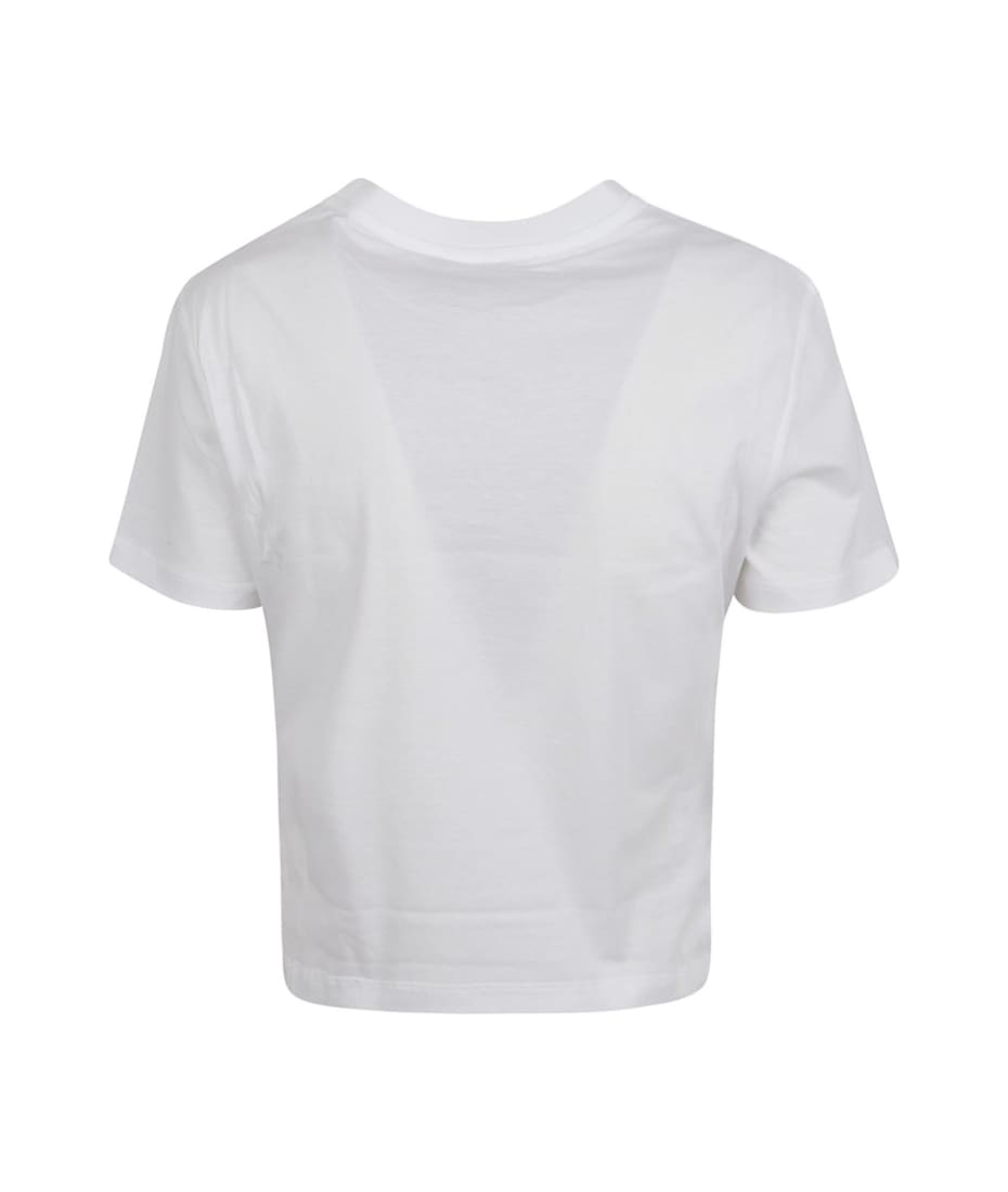 Miu Miu Logo Cropped T-shirt - White