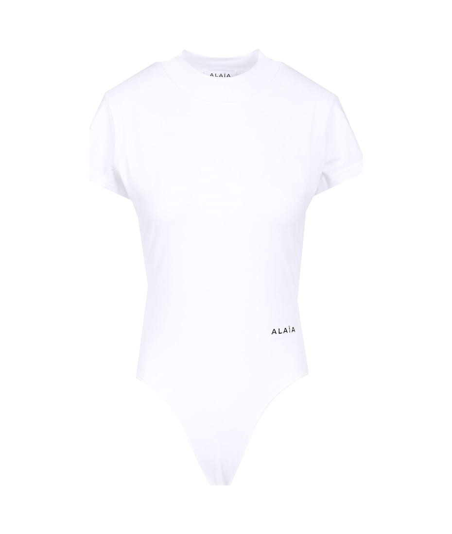 【送料&関税込】Alaia Short Sleeves Bodysuit ALAÏA SHORT SLEEVE BODY IN SHEER WOOL KNIT |ALAÏA US