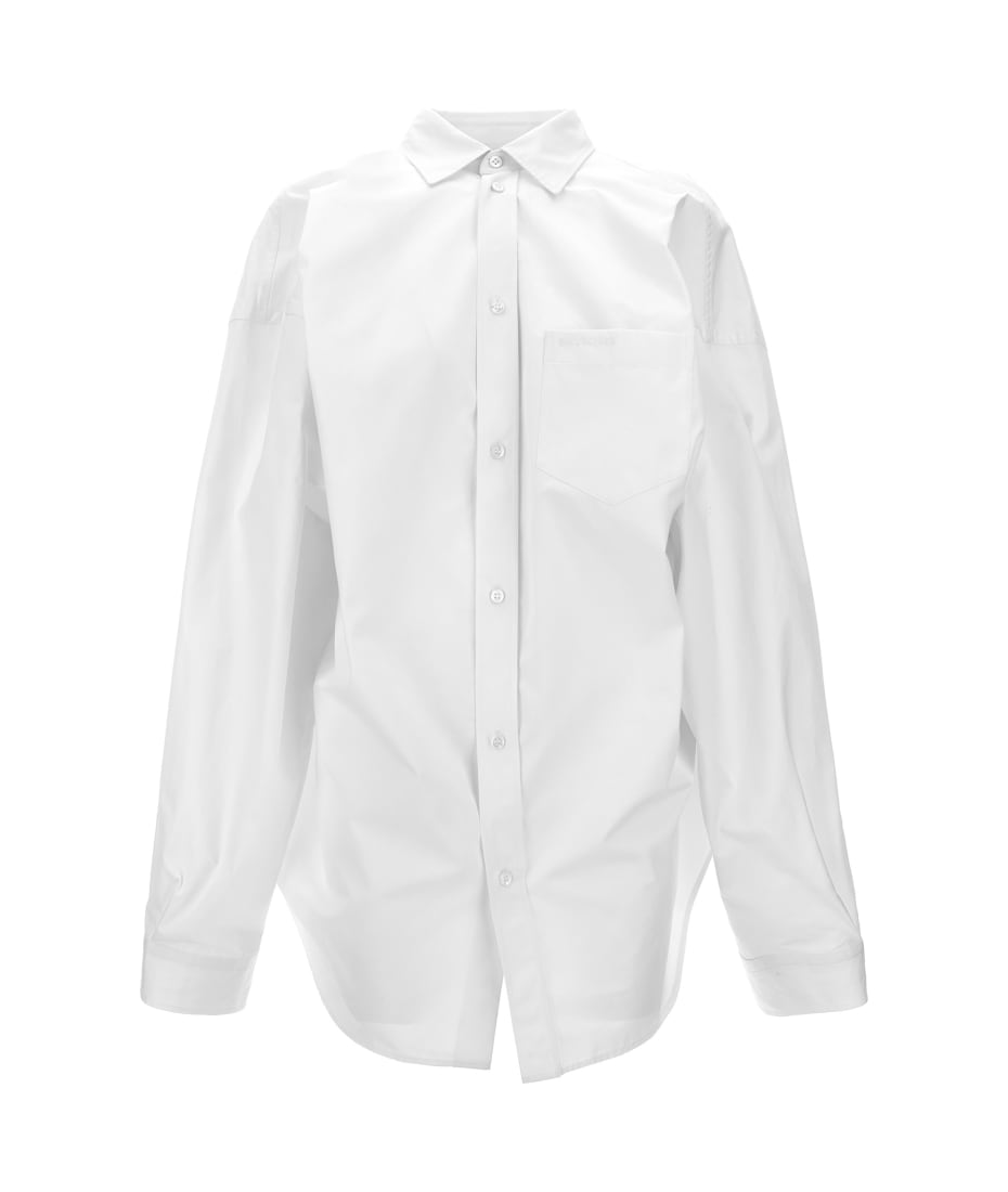 Tシャツ・カットソー BALENCIAGA Asymmetric shirt with logo embroidery Balenciaga Asymmetric Shirt With Logo Embroidery | italist