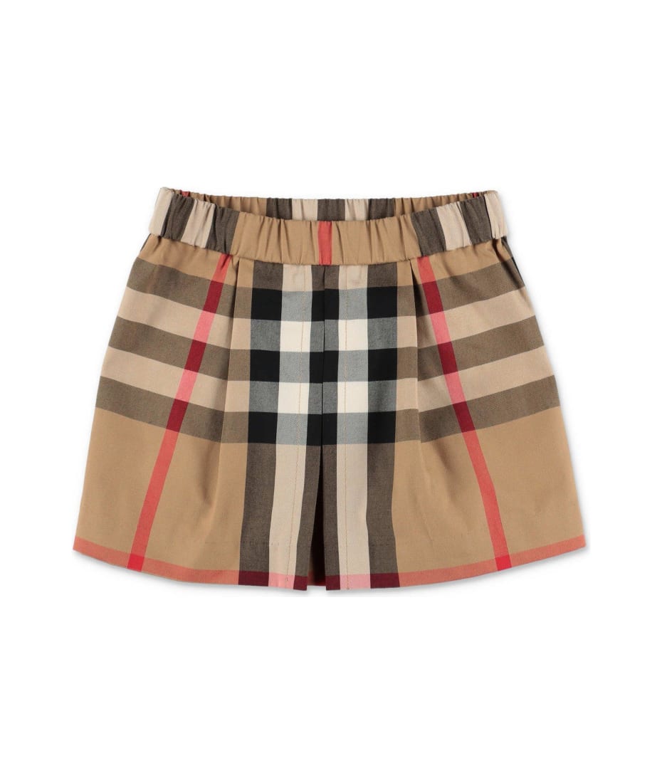 Burberry Checked Elastic Waist Skirt