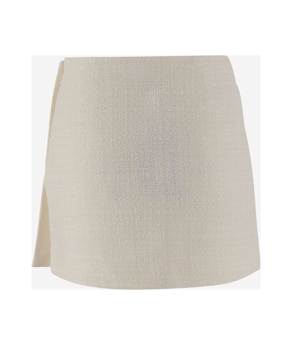スカート PINKO Cotton popeline cadric miniskirt Bianco Pleated poplin mini balloon skirt PINKO → Shop Online