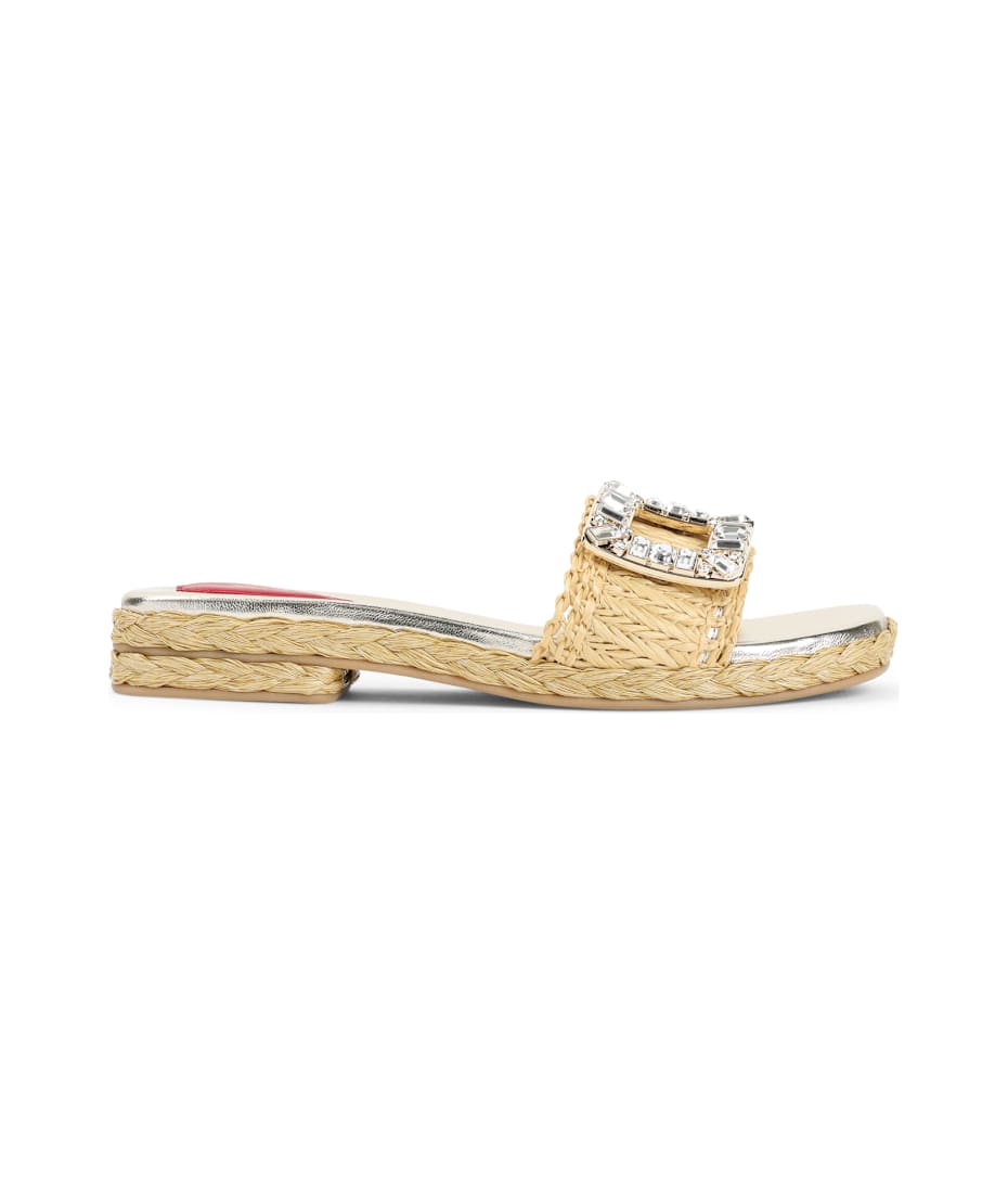 Strass Buckle Raffia 25 Espadrillas
