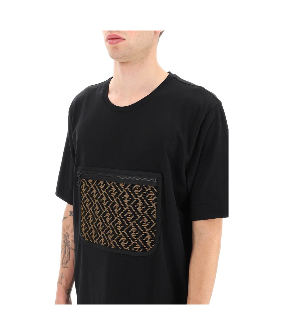 Fendi Ff Monogram Mesh Pocket T-shirt | italist, ALWAYS LIKE A SALE
