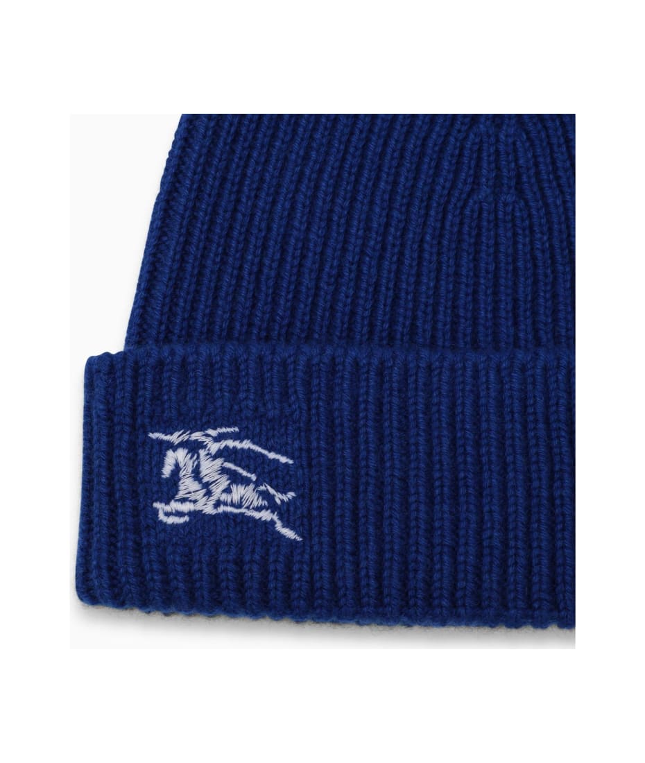 Burberry Blue Cashmere Cap With Logo | italist