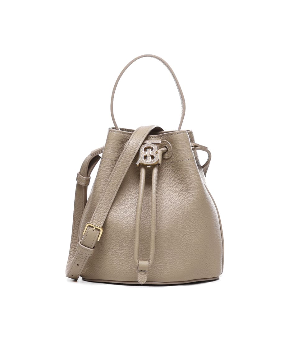 Burberry Mini Grained Leather Bucket Bag