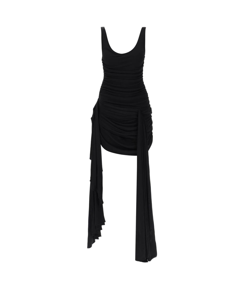 ワンピース MUGLER SS25 TSHIRT DRAPED MINI DRESS (RO1620297 1014) Mugler Draped Mini Dress With Side Trains | italist, ALWAYS