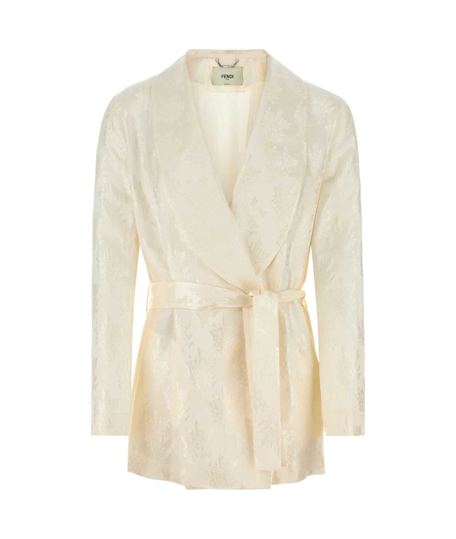 FENDI Jacket ホワイト シルク ジャケット Fendi White Silk Blazer | italist