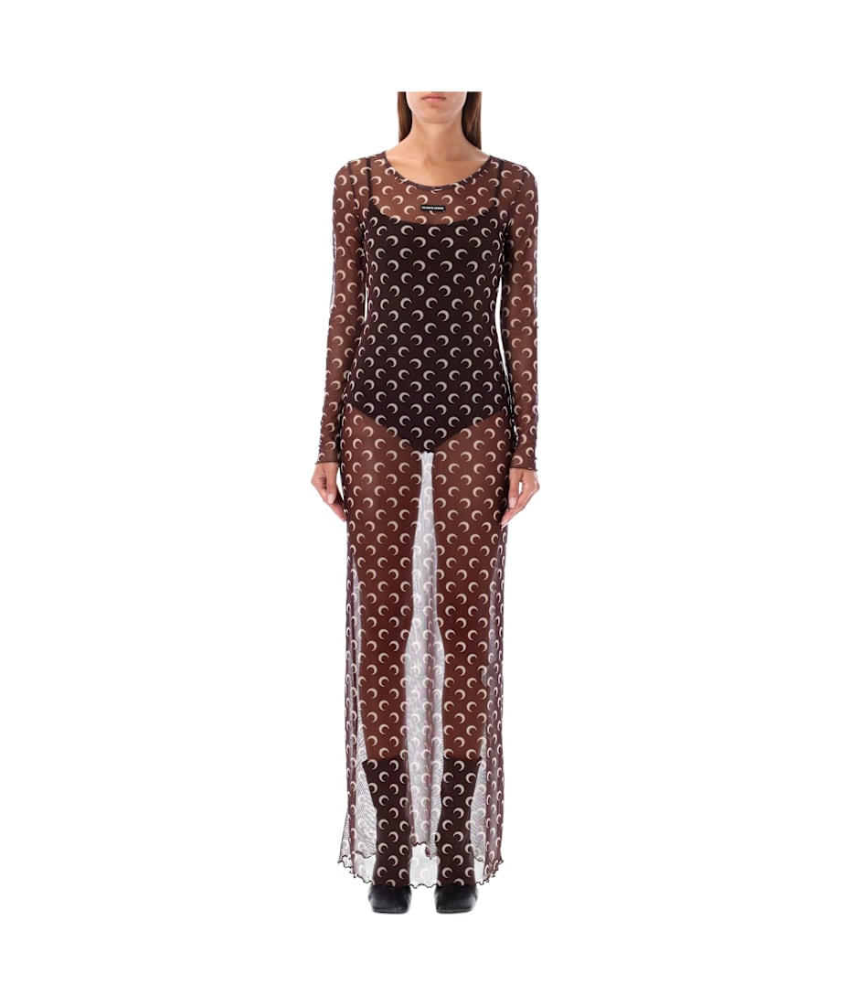 Marine Serre Moon Mesh Long Dress