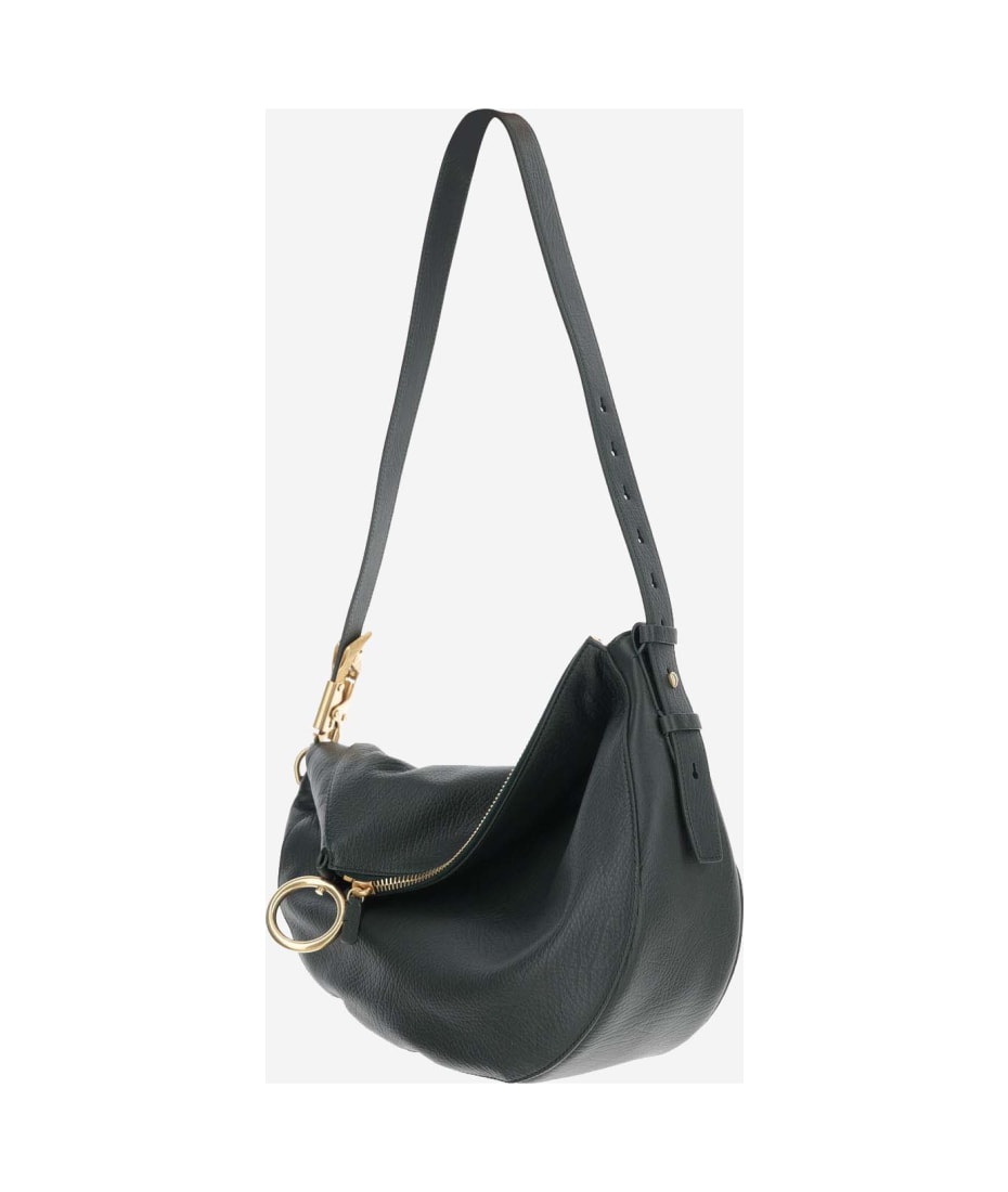 BURBERRY: Knight bag in grained leather - Black