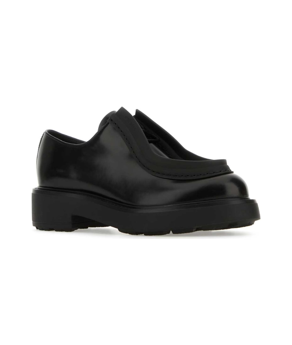 Prada Black Leather Lace-up Shoes - Black