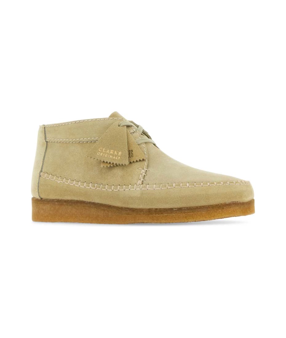 Clarks Beige Suede Weaver Ankle Boots italist