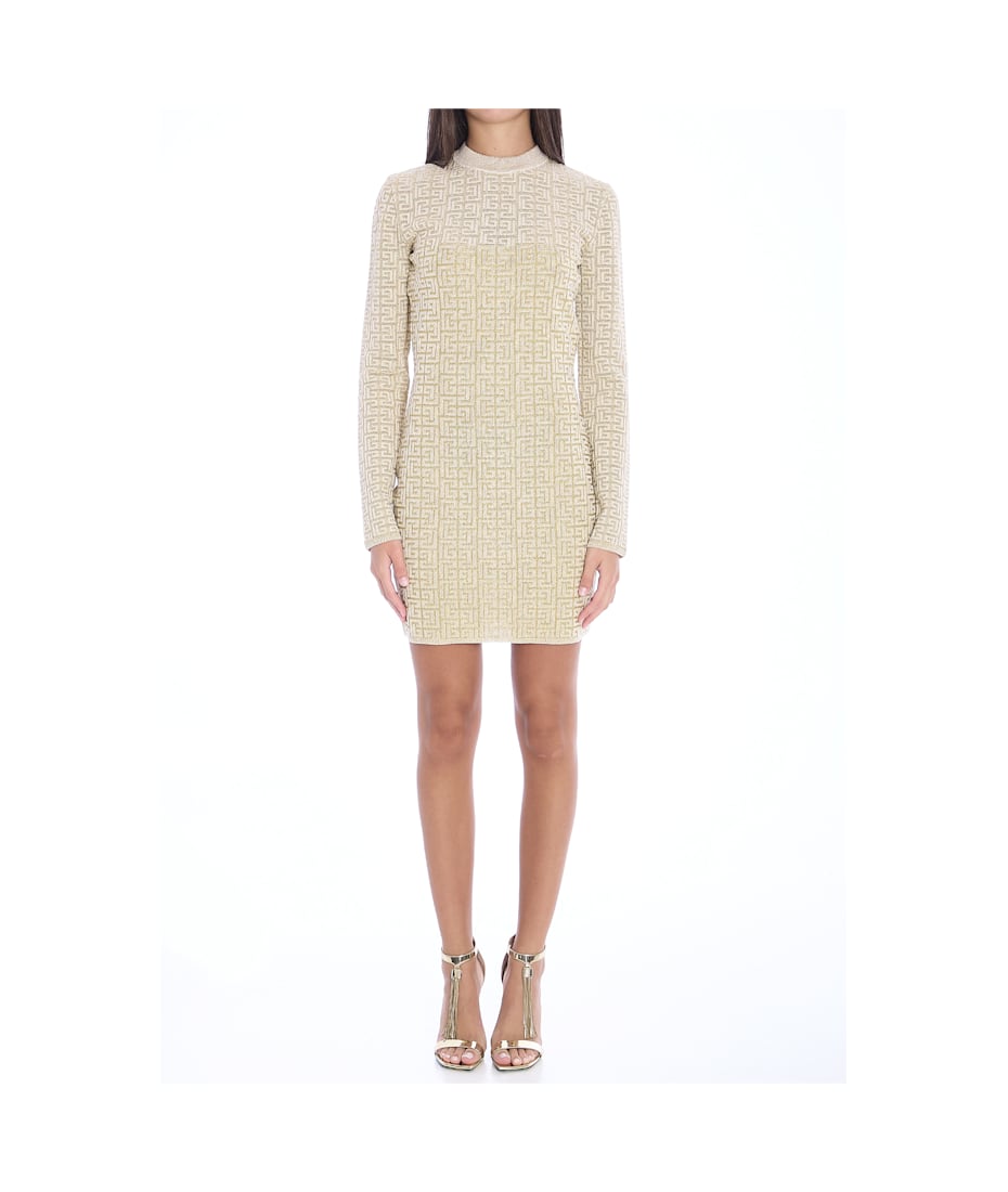 ワンピース BALMAIN PB Labyrinth monogram dress Balmain Pb Labyrinth Monogram Dress | italist