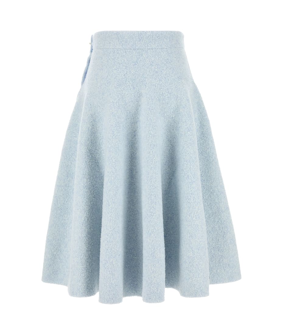 Bottega Veneta Pastel Light-blue Stretch Cotton Blend Skirt
