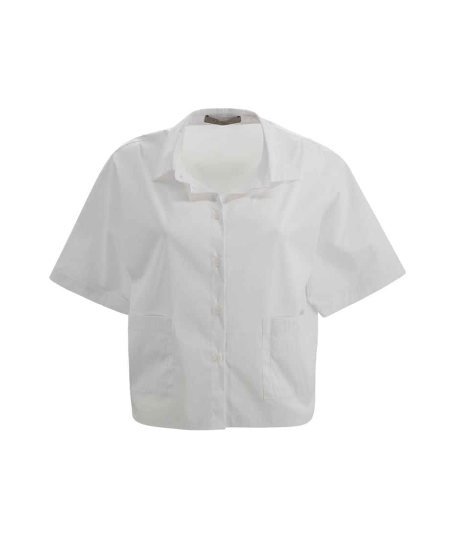 D.Exterior Short Shirt With Pocket - White