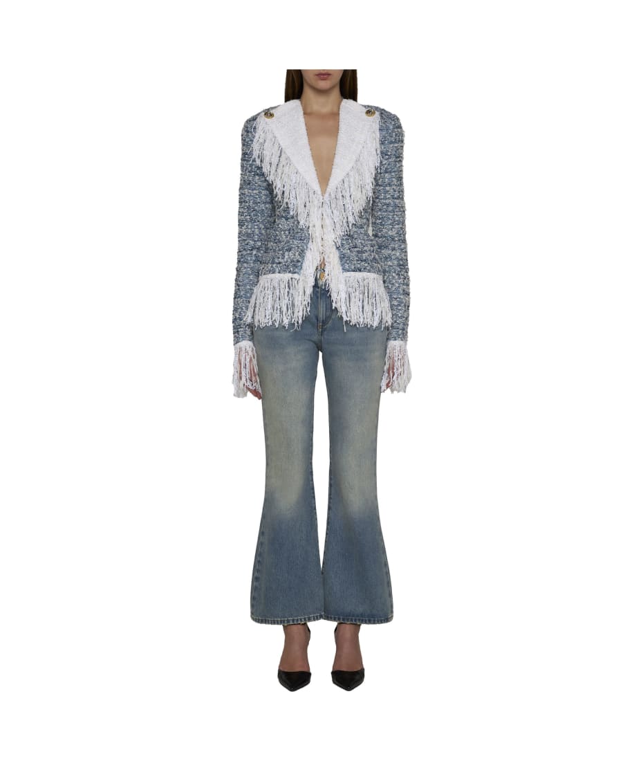 Balmain Fringed Tweed Jacket | italist