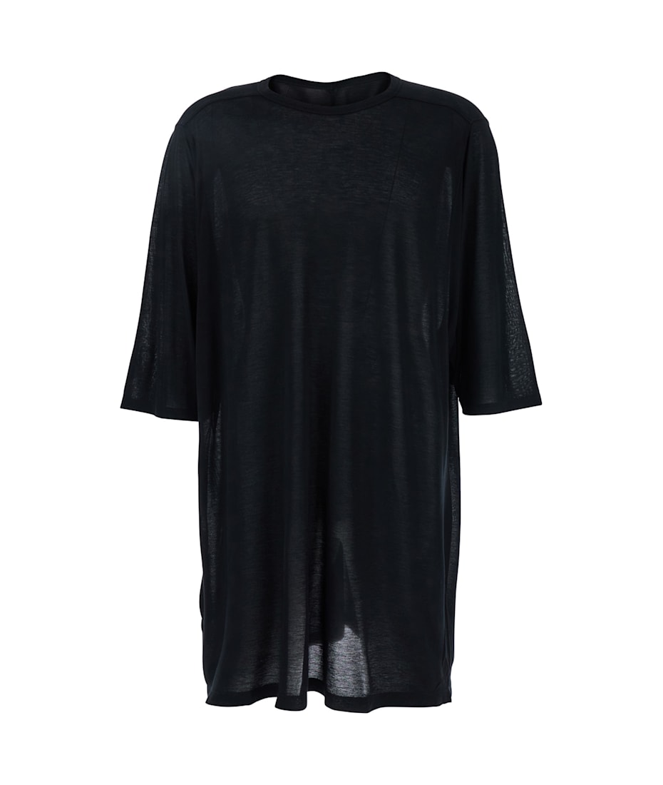 【関税＆送料込み】Rick Owens 'Jumbo' Black Round Neck T-Sh Rick Owens 'jumbo' Black Round Neck T-shirt In Cotton Man