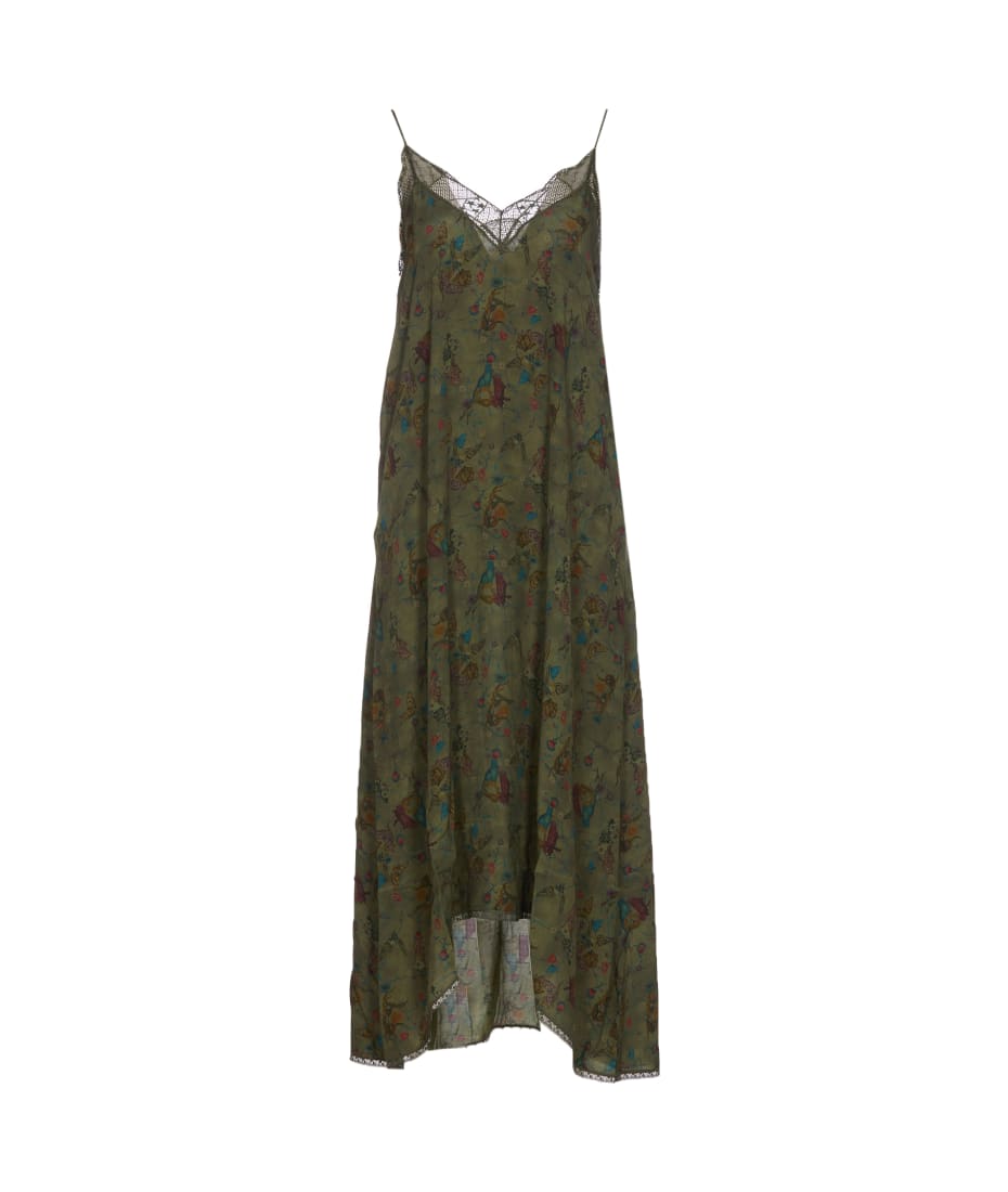 green emerald velvet dress ZADIG & VOLTAIRE ROUNA SILK DRESS – Samui Cork main image 0