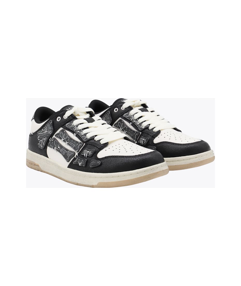 ★関税込み★ AMIRI BLACK AND WHITE BANDANA SNEAKERS AMIRI Black And White Leather Bandana Skell Low Top Sneakers