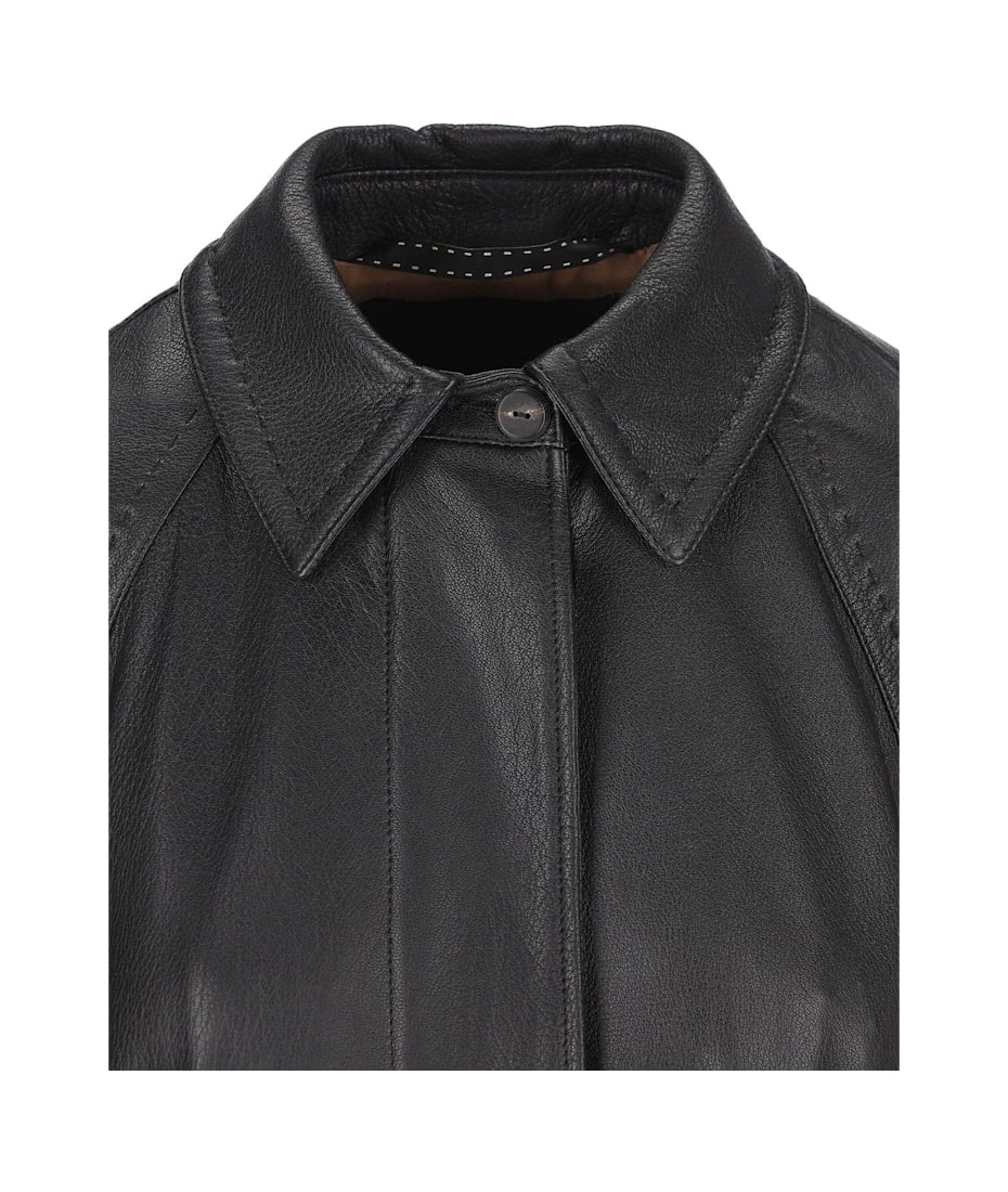 【送料&関税込】Max Mara Bellico Belted Leather Trench Coat Leather trench coat, natural | Marella