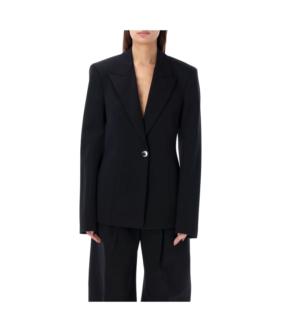【関税込み】THE ATTICO SINGLE-BREASTED WOOL BLAZER The Attico single-breasted Wool Blazer | Blue | FARFETCH