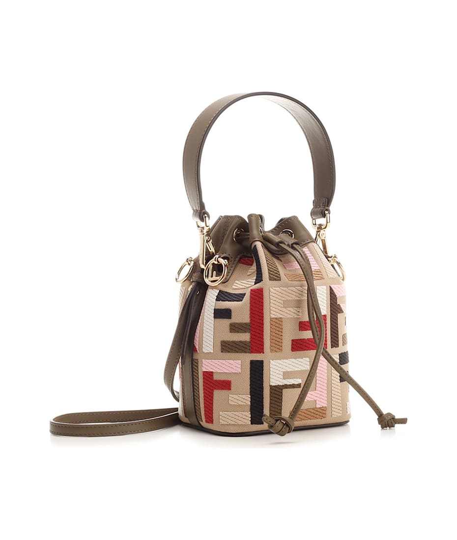 【FENDI】 Mon tresor Bucket Bag Fendi - Mon Tresor Black Leather Studded Mini Bucket Bag