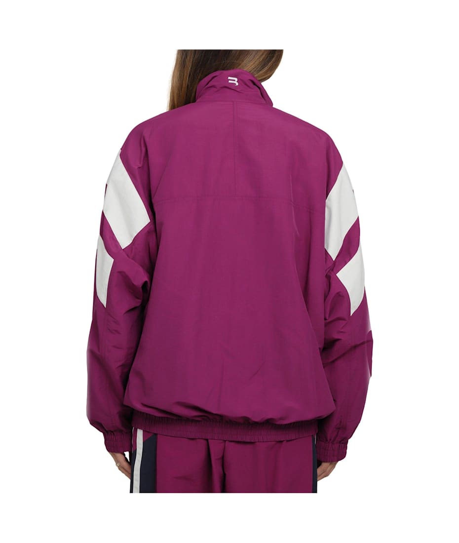 Balenciaga Sporty B Oversized Tracksuit Nylon Jacket Black