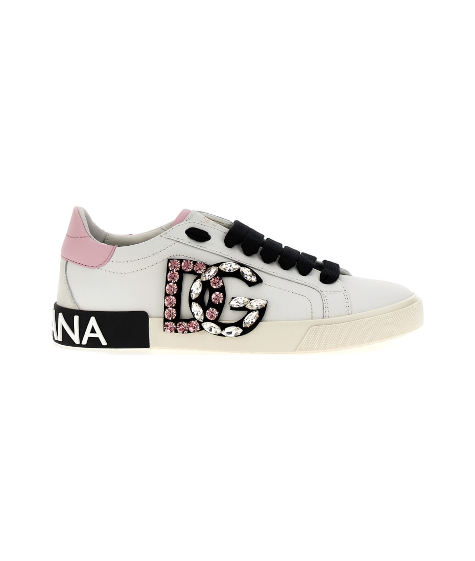 【関税込み】DOLCE&GABBANA VINTAGE PORTOFINO SNEAKER DOLCE & GABBANA Shoes White Leather Logo Portofino Sneaker