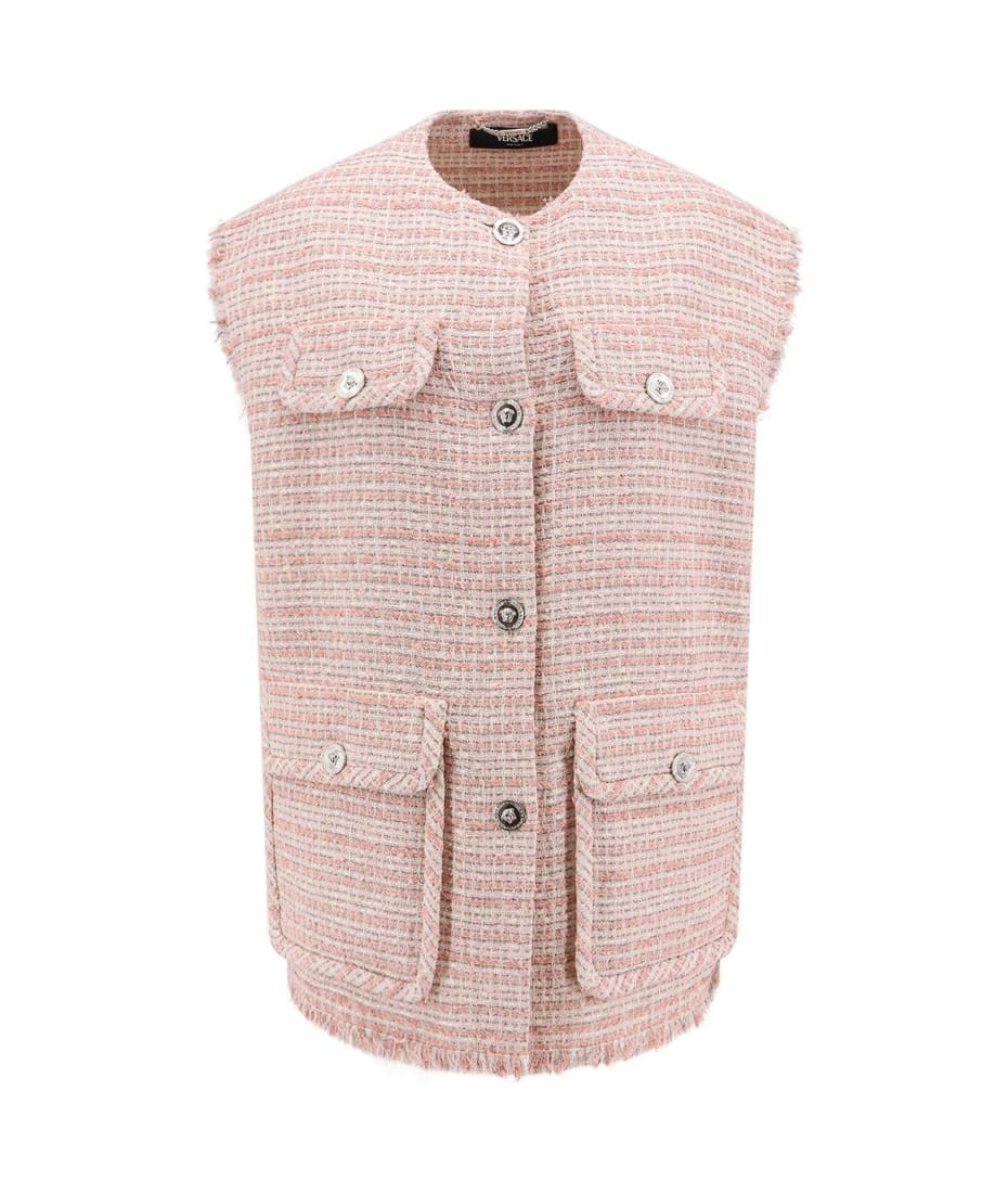 ジャケット VERSACE Button-up Frayed Tweed Waistcoat Versace Button-up Frayed Tweed Waistcoat | italist