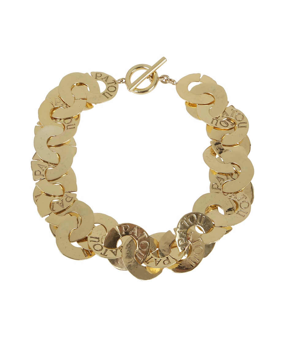 【PATOU】neckless Patou | Pendant necklace in gold-plated brass and pearls